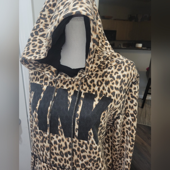 VS PINK HTF LEOPARD COWL NECK HOODIE - Picture 4 of 10